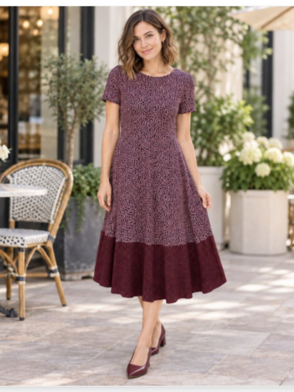 Boden Renee Polka Dot Colorblock Midi Dress